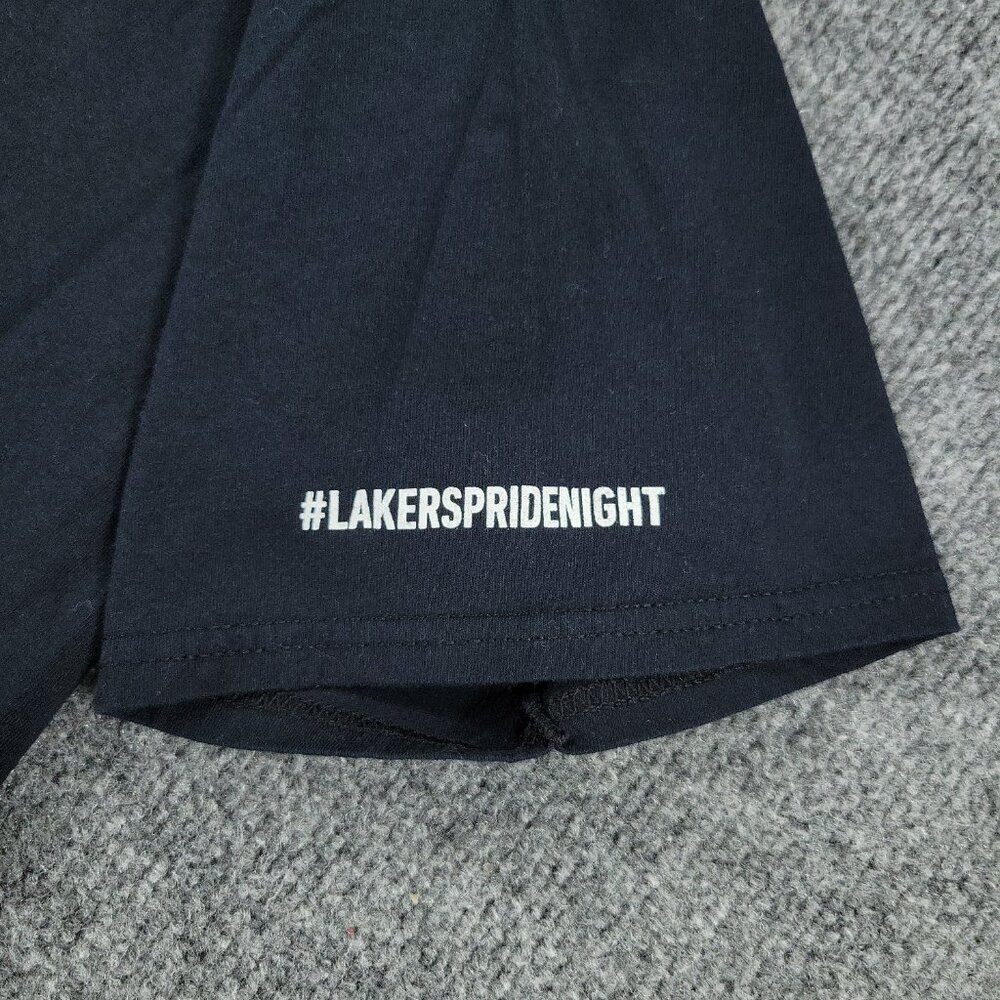 Los Angeles Lakers Shirt Men Large Black Pride NBA Basketball Short Sleeve Adult - Picture 5 of 13